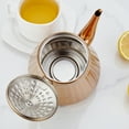 thumbnail image 3 of SANQIAHOME 1.2L(40oz) Stainless Steel Hammer Patterned Teapot With Removeable Infuser,Loose leaf cover,Copper, 3 of 12