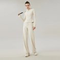 thumbnail image 5 of Conjunto deportivo de 2 uds para mujer, traje de Yoga liso elástico con cremallera, camisa de manga larga, mallas de cintura alta, ropa de gimnasio de entrenamiento transpirable, 5 of 5