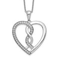 thumbnail image 5 of Sterling Silver CZ Hearts Joined Together 18in Necklace and Pendant, 5 of 7