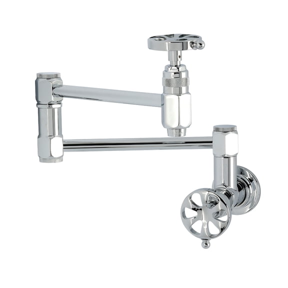 Kingston Brass KS5101RX Belknap Wall Mount Pot Filler Faucet in Polished Chrome