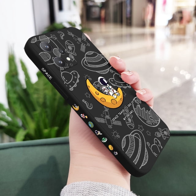 Funda De Teléfono De Estudio De Astronautas Para OPPO Realme 9i 9 Pro Plus 4G 5G Silicona Líquida Con Patrón Lateral