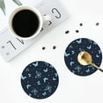 thumbnail image 4 of Yiaed Beautiful Butterflies Print Leather Coasters for Drinks - Cup Coasters Coffee Table Kitchen Table Bar, Home & Office Gifts Handmade Drink Coasters-Round Shape, 4 of 6