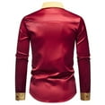 thumbnail image 3 of JTieacloth Mens Linen Shirts Men Fashion Casual Top Shirt Comfortable Button Shirt Top Long Sleeve Top Red, 3 of 6