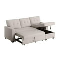 thumbnail image 5 of Devion Furniture Linen Blend Reversible Sleeper Sectional Sofa with back cushions, Beige, 5 of 9