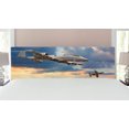 thumbnail image 1 of Airplane Headboard, Peacekeepers Mission Jet up International Flight Picture Aviation Theme Image, Upholstered Decorative Metal Bed Headboard with Memory Foam, King Size, Blue Grey, by Ambesonne, 1 of 4