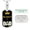 thumbnail image 2 of Polydactyl Cat Dad King Keychain Stainless Steel or 18k Gold, 2 of 10