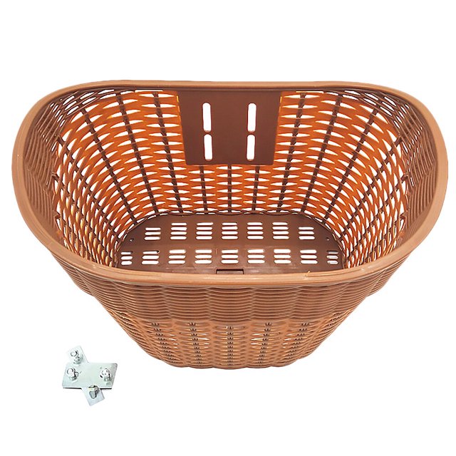 Miangastore 1Pc Front Handlebar Basket Retro Plastic Bike Storage Basket Electric Bike Accessories