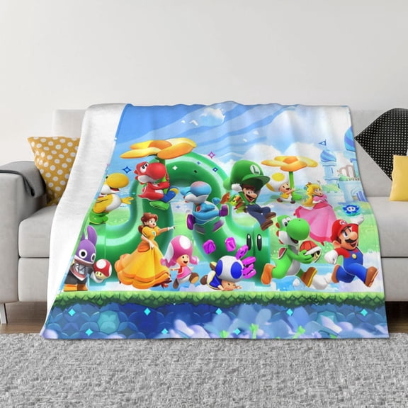 Saiise Mario Cf Throw Blanket 40"x30" ,Soft Lightweight Cozy All Season Blanket for Bed,Couch,Car