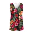 thumbnail image 4 of Jeiento Hawaiian Tropical Floral Tank Tops for Women Trendy Sleeveless Tunic Tops Casual V Neck Blouse Loose Fit Ladies Flowy Pleated Shirts Athletic Workout Golf Outfits,S, 4 of 7