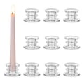 thumbnail image 1 of Set de Portavelas de Vidrio Glasseam para Velas Cónicas, Transparente, 10 piezas, 1 of 9