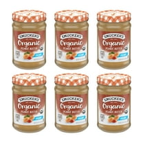 (6 Pack) Smucker's Organic Natural Creamy Peanut Butter, 16 oz Jars