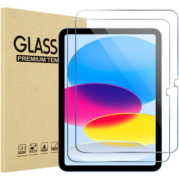 2 Pack iPad 10.9 10th Generation 2022 Screen Protector A2696/A2757/A2777, Tempered Glass Film Guard for iPad 10th Gen 10.9" 2022 Release
