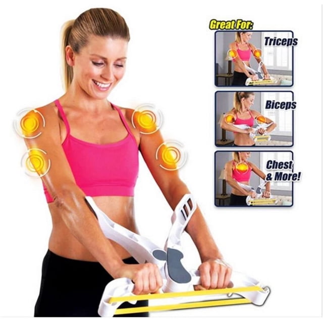 Ejercitador de brazo superior Ejercitador de fortalecimiento muscular Antebrazo Muñeca Fuerza Fitness Gear Ejercitador de brazo con 3 bandas de resistencia de brazo - Blanco Ormromra LN-1191
