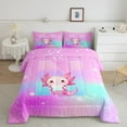 thumbnail image 2 of Manfei Personalized Letter N Bedding Comforter Set,Monogrammed Theme Twin Comforter Sets,Magic Animal Axolotl Bedding Set For Girl Teens,Ultra Soft Bedroom Decor Reversible,2-Piece, 2 of 8