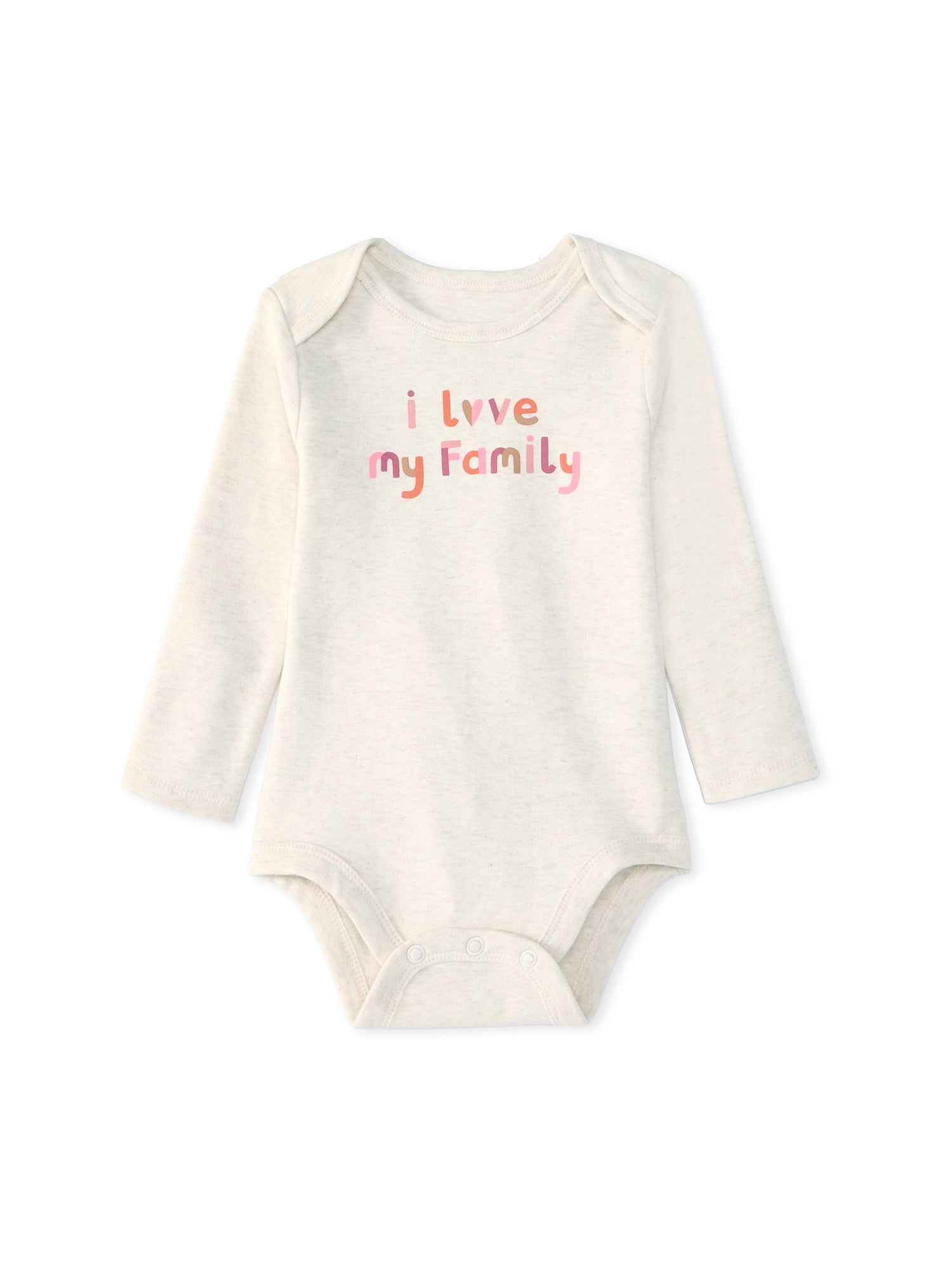Garanimals Newborn & Baby 100% Cotton Long Sleeve Bodysuits, Sizes 0–24M, 4-Pack