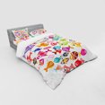 thumbnail image 2 of Ambesonne Cartoon Bedding Set 4 Pcs, Colorful Aquarium Fishes, Queen, Multicolor, 2 of 2