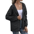 thumbnail image 2 of Impermeables para Mujer, Impermeables, Resistentes Al Viento, Ajustables, con Capucha y Bolsillos. Negro S, 2 of 9