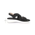 thumbnail image 2 of BLISSFUL STEP Women's Open Toe Elastic Cross Strap Flat Sandals Black (Size 7), 2 of 6