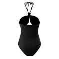 thumbnail image 5 of Gibobby Conjunto de Bañador Sexy Traje de baño de 1 pieza para mujer+1 pieza para cubrir traje de baño de dos piezas con estampado vintage Monokini Bikin(Negro,CH), 5 of 5