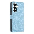 thumbnail image 3 of Leather For Samsung Galaxy S25+ 5G Case Cherry Blossom Embossed 3-card  Flip Wallet Leather Case With Card Holder Magnetic Closure  Phone Cases Cover,Light blue,For Galaxy S25+ (5G), 3 of 8