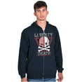 thumbnail image 4 of Liberty Death Skull Crossbones Flag Zip Up Hoodie Men's Women's Brisco Brands S, 4 of 6