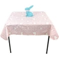 thumbnail image 5 of Serafina Home Easter Bunny Vinyl Tablecloth, Colorful Spring's Decorative Patchwork Bunnies - Flannel Backed Vinyl Tablecloth (52" x 90" Inch, Pink), 5 of 5