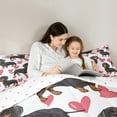 thumbnail image 5 of Manfei Cute Dachshund Queen Comforter Set,Pet Animal Bedding Sets,Pink Hearts Print Bedding Comforter Set For Girls Boys,Breathable Home Decor Reversible,3 Pieces, 5 of 8