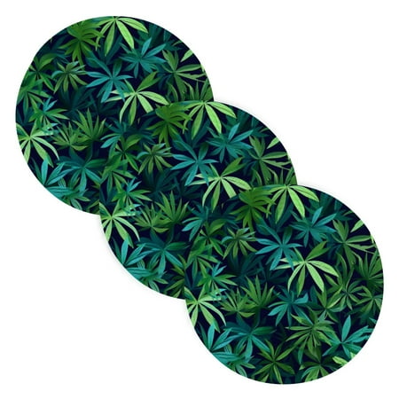 

3 Placemat Pan Bowl Mat Teacup Mat 15x15x24 Inch Tray Mat Kitchen Pot Mat Hot Pot Mat Teapot Mat Table Protective Mat Large Green Leaf