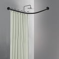Shower Curtain Rail L Shape No Drilling Shower Rail Corner Telescopic Rod - Walmart.com