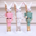 thumbnail image 7 of Moocorvic Easter Bunny Nutcracker Figure Festive Collectible Gift Ornament Decoration for Easter Home Decor 7'', 7 of 7