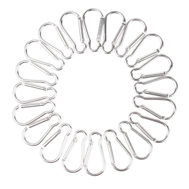 Mosquetones en forma de calabaza de aleación de aluminio de 20 piezas hebillas de llavero al aire libre - plata kusrkot 20pcs hebillas del llavero