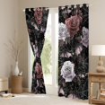 thumbnail image 3 of Castle Fairy Animal Bats Black Out Curtains for Teens,Chic Flower Rose Curtains Pack of 2 (42x63 Each),Festival Halloween Bedroom Curtains,Breathable Home Decor, 3 of 6