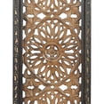 thumbnail image 6 of DecMode Brown Wood Handmade Intricately Carved Floral Wall Decor (2 Count), 6 of 15