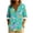 #0022-Green, variant on Womens 3/4 Length Sleeve Tops Floral Print Three Quarter Sleeve Button Blouse T Shirt Round Neck Shirt