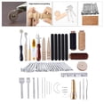 thumbnail image 1 of Kit de cuero profesional, kit de herramientas de trabajo de artesanía en cuero, punzón para trabajar el cuero, fabricación de cuero, bricolaje de cuer 56 piezas Baoblaze Groover de artesanía en cuero, 1 of 8
