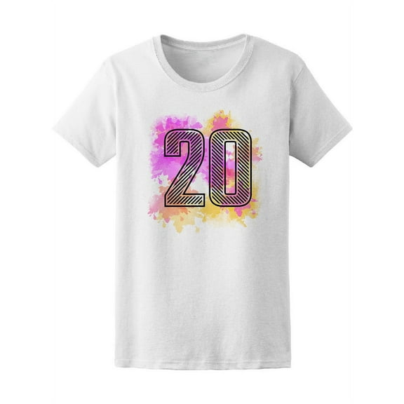 20 Number Watercolor Background Tee Women's -Image by Shutterstock