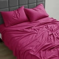 thumbnail image 6 of Nestl Split King Sheets For Adjustable Bed, 5 Piece 1800 Series Soft Microfiber Deep Pocket Split King Sheets Set, Hot Pink, 6 of 10