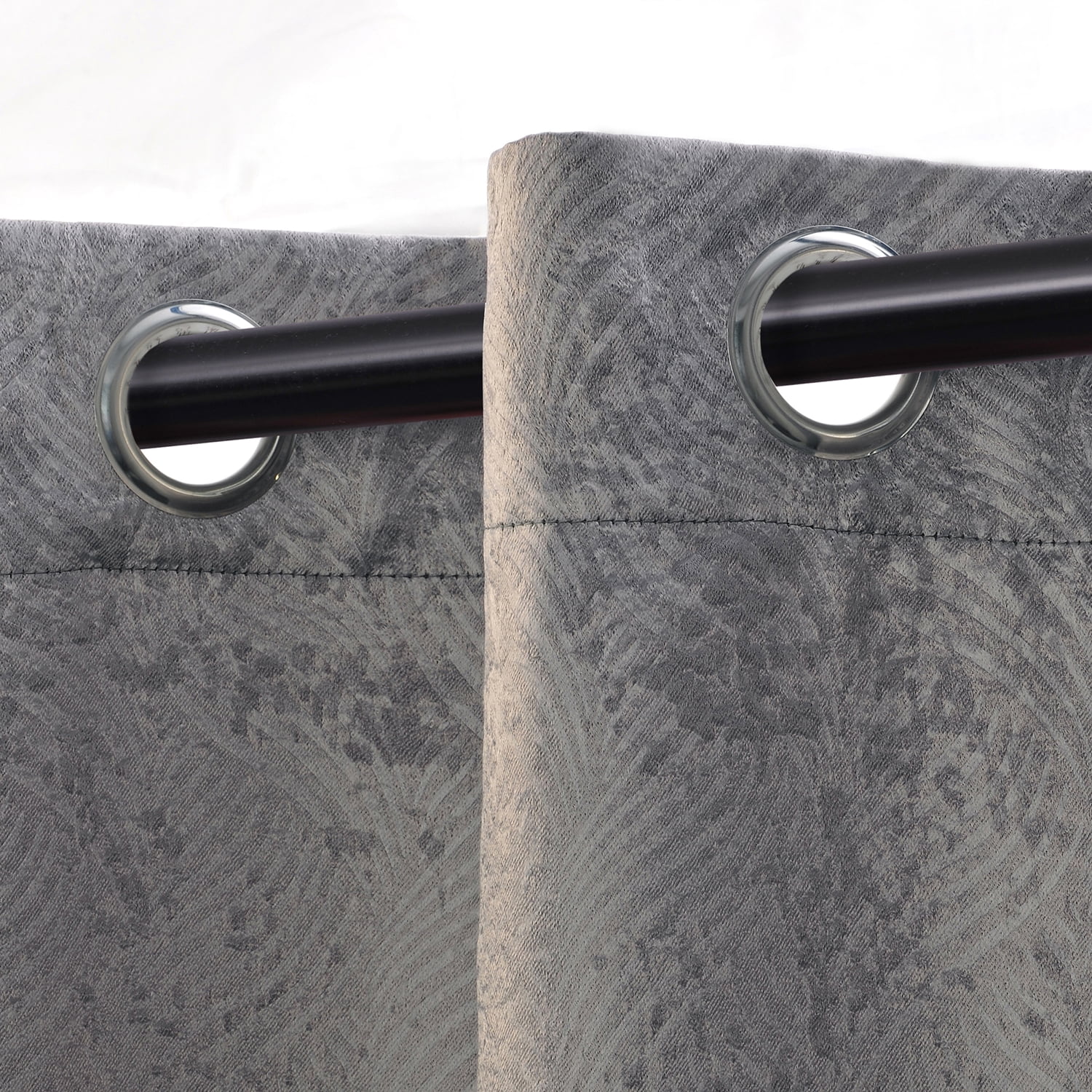 Geometric Wave Blackout Curtain Panels, 52" x 108", Silver by Blue Nile Mills