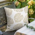 thumbnail image 3 of Throw Pillow Covers 16x16 Inch, Beige Monstera Leaf Decorative Pillow Cases for Couch Sofa Bed, Tropical Plant Foliage Botanical Boho Cotton Linen Square Home Decor Pillowcases with Hidden Zipper, 3 of 9