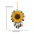 thumbnail image 6 of ZenCart Sunflower Car Hanging Ornament Cute Retro Sunflower Car Interior Decoration Multi-Functional Car Rear View Mirror Charm Keychain, 6 of 8