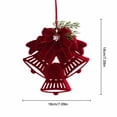 thumbnail image 2 of Velvet Christmas Tree Topper Featuring Dual Bells and Snowflake Accents, Elegant Red Bow Hanging Ornament for Holiday Table and Room Decor, Timeless Festive Tree Star for Cozy, 2 of 4