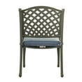 thumbnail image 2 of 27 Inch Outdoor Patio Metal Dining Chair, Bronze, Blue, 2 of 2