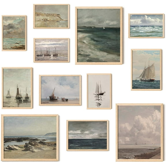 97 DECOR Vintage Coastal Wall Art, Nautical Poster Beach Decor (UNFRAMED)