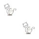 thumbnail image 3 of Yuarrent Elegante florero de hierro para arreglos florales - Base estable Adornos decorativos fáciles de limpiar Gato negro sentado gato negro sentado 2piezas, 3 of 6