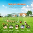 thumbnail image 2 of YOKWOK 19.7' Large Metal Chicken Coop Walk-in Poultry Cage with Waterproof and UV-Resistant Cover Outdoor Chicken Run Hen Rabbit Duck House for Backyard Farm Use Dome Roof, 2 of 8
