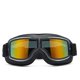 thumbnail image 1 of Gafas de motocicleta vintage, gafas de aviador plegables con lentes antiniebla, correa ajustable, marco negro, lente roja, 1 of 3