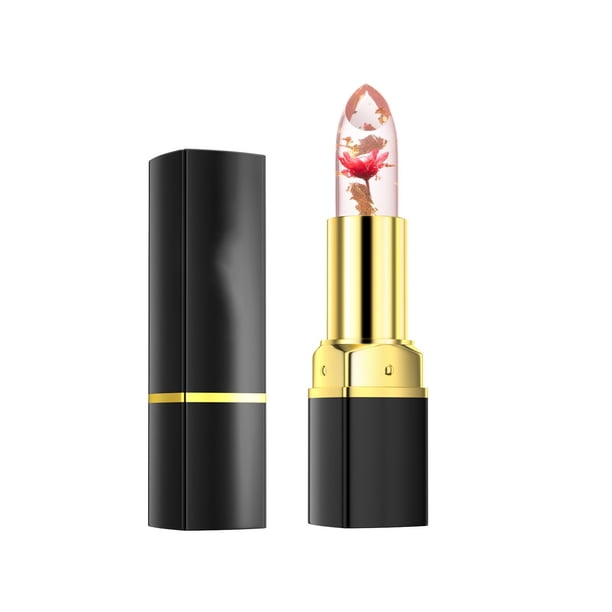 Bálsamo labial hidratante Lápiz labial con forma de flor que cambia de color Humectante con temperatura cambiante Gelatina nutritiva Lápiz labial dorado que cambia de color Transmisión en vivo