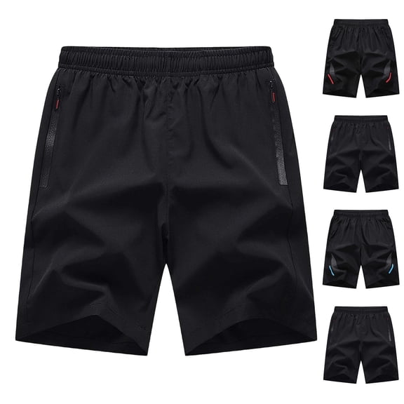 Lovzfmll Multi-Pocket Elastic Waist Outdoor Loose Casual Shorts with Zipper for Men, Bermuda Shorts Blue, 2XL
