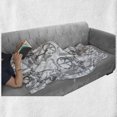 thumbnail image 6 of Surf Soft Flannel Fleece Throw Blanket, Silhouette of a Surfing Lady Woman in the Ocean Peace Signs Retro Pattern Artwork, Cozy Plush for Indoor and Outdoor Use, 70" x 90", Grey White, by Ambesonne, 6 of 6