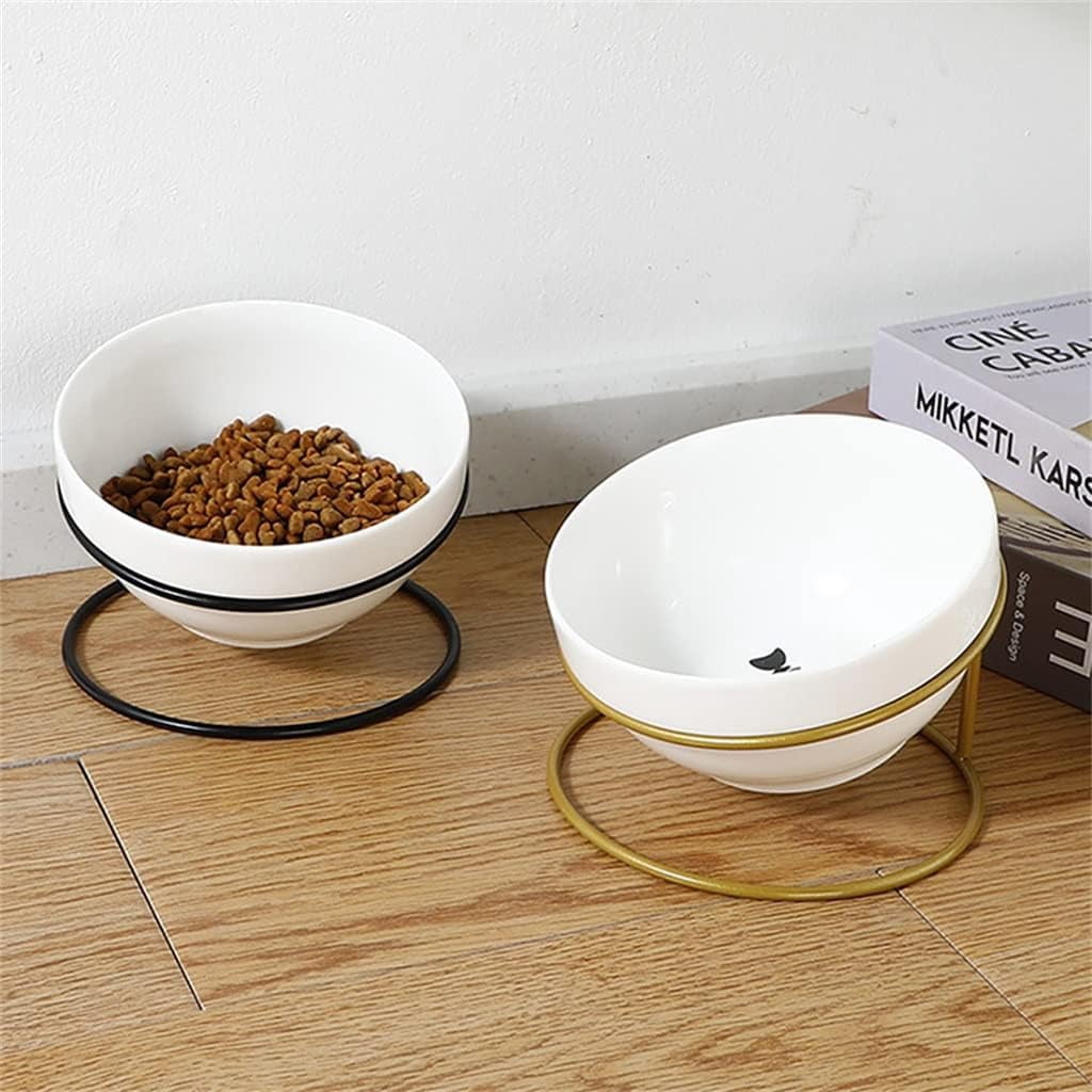 RKXQT Cats Bowl Pet Food Bowl Elevated Ceramic Cats Water Bowl Pet Feeding Bowl with Stand Cat Accessory Pet Supplies